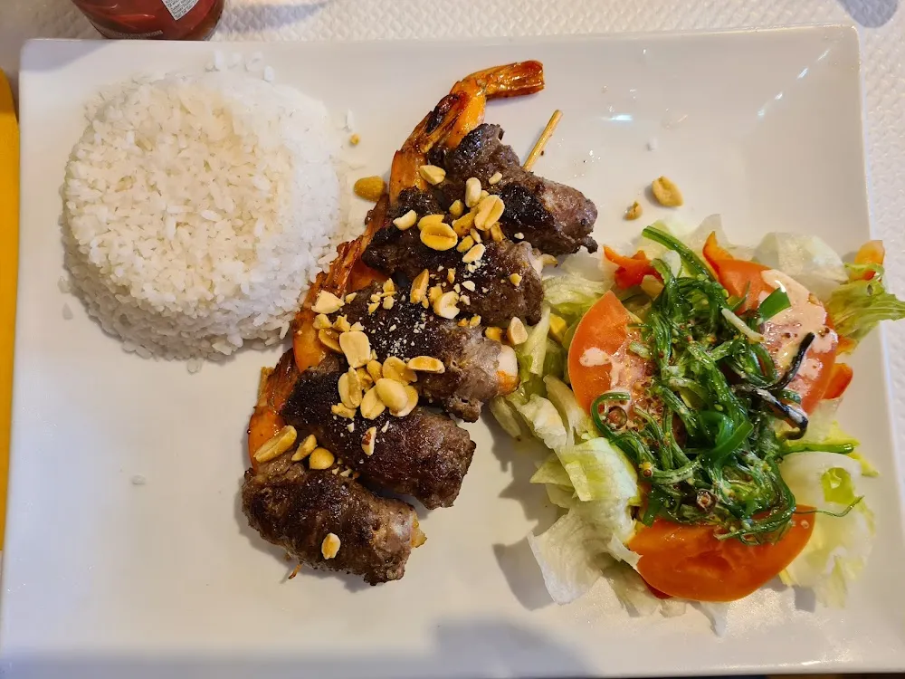 Brochettes de Bœuf Aux Crevettes